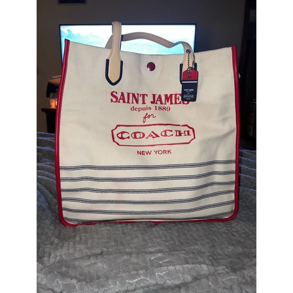 Auth Coach Legacy Weekend Saint James Canvas Handbag Tote Shoulder Bag